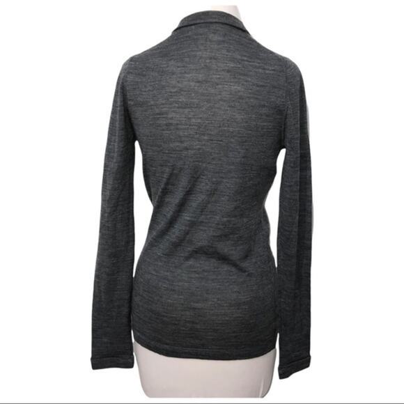 Vertigo Paris Gray Wrap Tie Front Merino Wool Open Front Cardigan Sweater M NWT - Picture 4 of 6